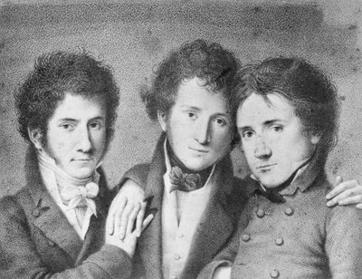 Filippo Ugoni (1794-1877), Andrea Tonelli (1793-1859) ve Giovita Scalvini (1791-1843), İtalyan vatanseverlerin portreleri by Unbekannt Unbekannt