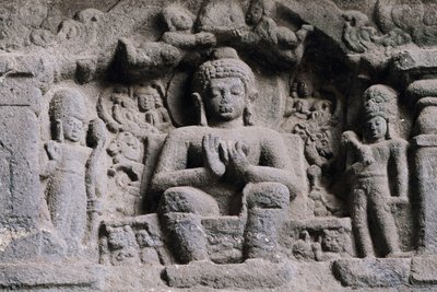 Buddha, Karla mağaraları, Maharashtra, Hindistan, 2. yüzyılı tasvir eden kabartma. by Unbekannt Unbekannt