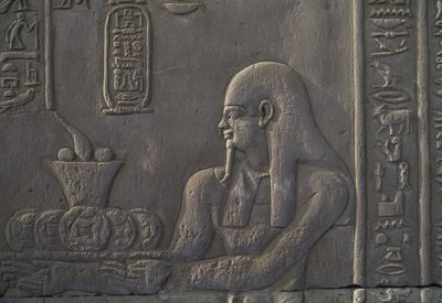 Bir bağışçıyı betimleyen kabartma, Kom Ombo Tapınağı, Mısır, Mısır uygarlığı, Ptolemaios hanedanı, MÖ 2.-1. yüzyıl by Unbekannt Unbekannt