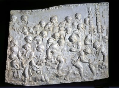 Romalı bir askere ilk yardım yapılırken, Trajans frizi by Unbekannt Unbekannt