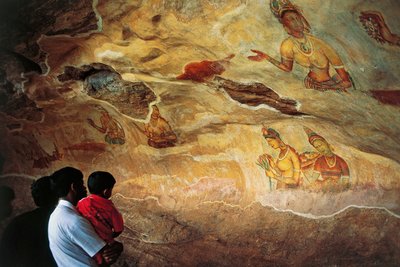 Sri Lanka, Sigiriya, genç kadınları betimleyen freskler by Unbekannt Unbekannt
