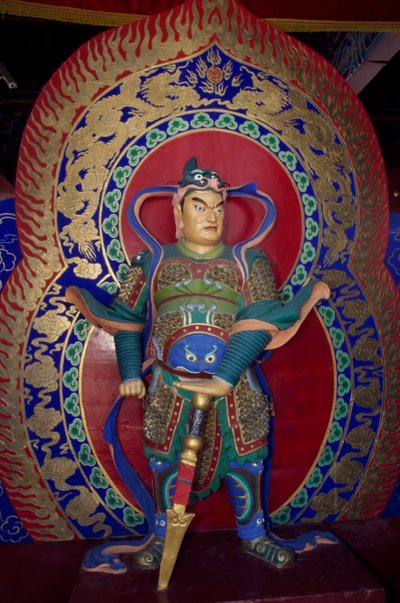 Datong, Çin yakınlarındaki ahşap Yingxian Pagodası (veya Sakyamuni Pagodası) içinde bir savaşçı heykeli. Çin uygarlığı by Unbekannt Unbekannt