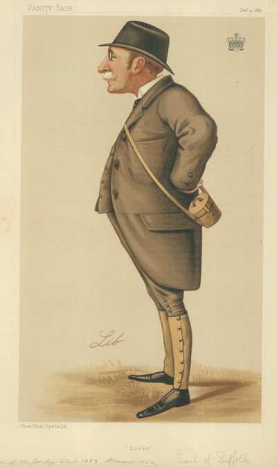 Suffolk ve Berkshire Kontu, Dover, 31 Aralık 1887, Vanity Fair karikatürü by Liborio Prosperi