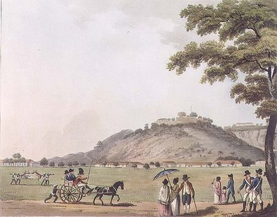 Madras yakınlarındaki St. Thomas Dağı'ndan bir görünüm, 'Mysore Krallığındaki Pitoresk Manzara'dan 20 numaralı levha, H. Merke (fl.1800-20) pub tarafından oyulmuş. Edward Orme (1774-c.1820) 1804 (aquatint) tarafından by Lieutenant James (after) Hunter