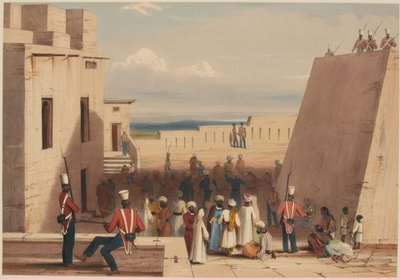 'Guzne. 19. Bombay Yerli Piyade Birliği'nin refakatindeki mahkumlar by Lieutenant Thomas (after) Wingate