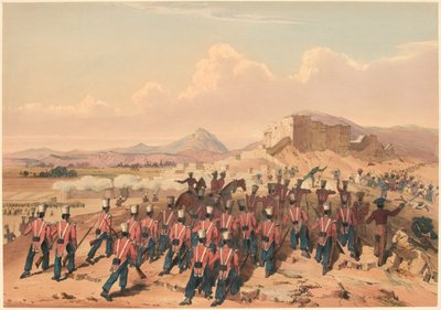 'Khelat'ın Fırtınası. [17. Regt] Yüksekleri Almak' (renkli taş) by Lieutenant Thomas (after) Wingate