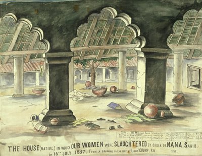 Nana Sahib'in emriyle kadınların katledildiği ev by Lieutentant Charles Wade Crump