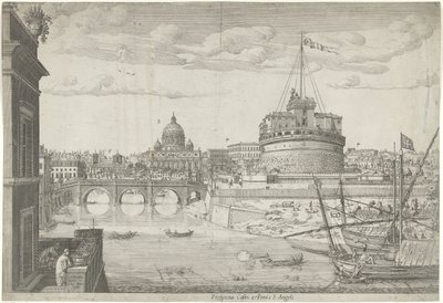 Roma manzarası Propectus caftri e Pontis S. Angeli (nesne üzerindeki başlık) by Lievin Cruyl