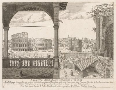 Roma Şehri Lourum Prospektüsünden Arco di Costantino Kolezyumu, 1666. by Lievin Cruyl