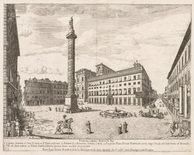 Piazza Colonna, 1666 by Lievin Cruyl