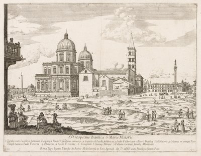 Roma Şehri Lourum Prospektüsünden Santa Maria Maggiore, 1666. by Lievin Cruyl