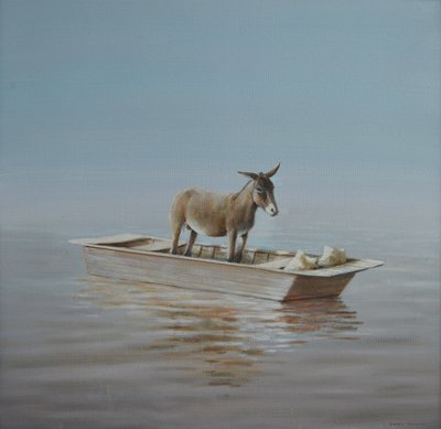 nehir üzerinde eşek by Lincoln Seligman