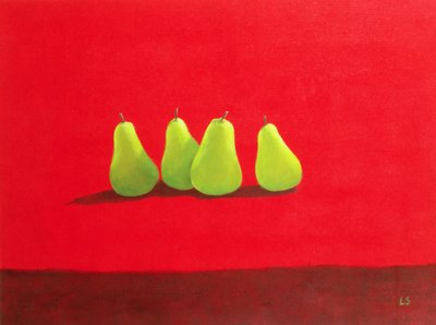 Kırmızı Kumaş Üzerine Armut by Lincoln Seligman