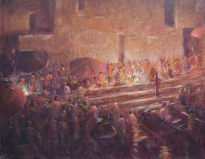 Varanasi geceleri adımları by Lincoln Seligman