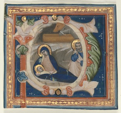 Kademeli Olarak Çıkarılan Tarihli İlk P: Doğuş, c. 1350-1375. by Lippo Vanni