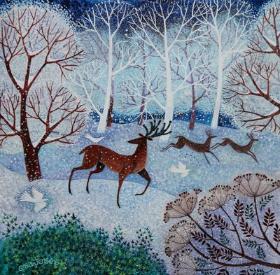 Cool Stag,2021,(kağıt üzerinde akrilik) by Lisa Graa Jensen