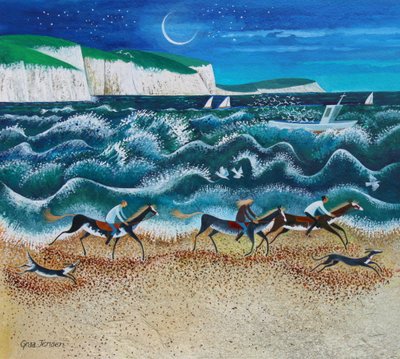 Midnight Riders, 2020 (kağıt üzerine akrilik) by Lisa Graa Jensen