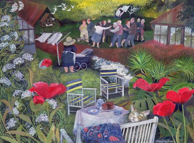 Mahalle İzleme Partisi, 1995 (akrilik mürekkep, guaj) by Lisa Graa Jensen