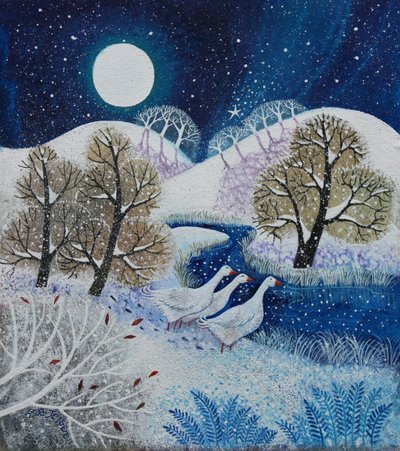 Snowy Silence,2021,(tuval üzerine akrilik) by Lisa Graa Jensen