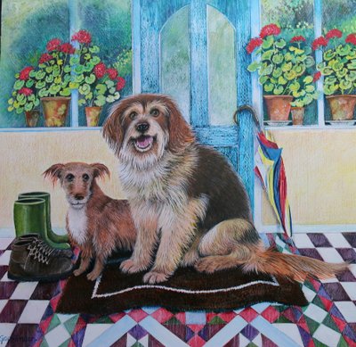 Walkies Zamanı,2021,(kağıt üzerinde akrilik) by Lisa Graa Jensen