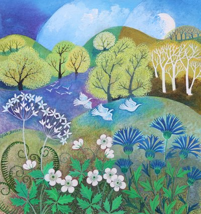 Ahşap Anemonlar,2021,(tuval üzerine akrilik) by Lisa Graa Jensen