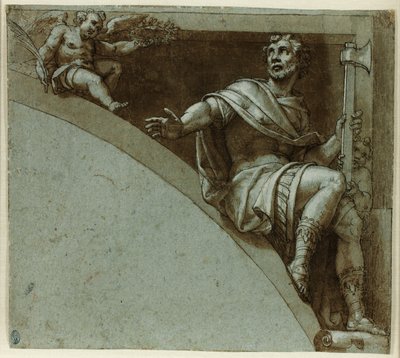 Bir Spandrel için Tasarım: Bir Roma Şehit ve İki Putti-Aziz Jude the Apostle by Livio Agresti