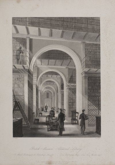 British Museum, Holborn, 1850 dolayları (gravür) by Llewellyn (after) Jewitt