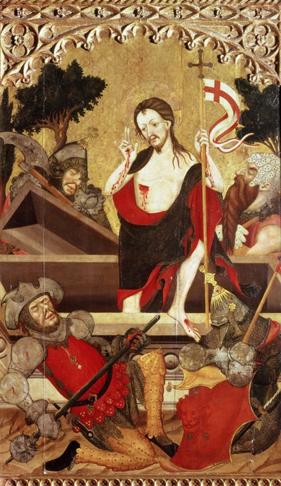 The Resurrection (tempera on panel) by Lluís Borrassà