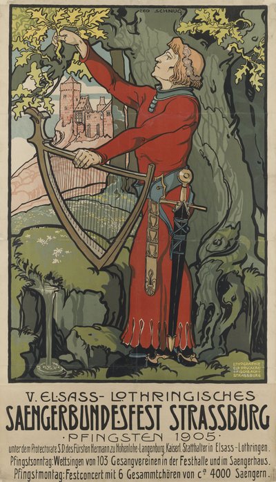 Saengerbundesfest şarkıcı festivali Strazburg, 1905. by Léo Schnug