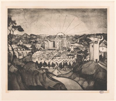 Avignon (orijinal başlık) by Lodewijk Schelfhout (signed by artist)