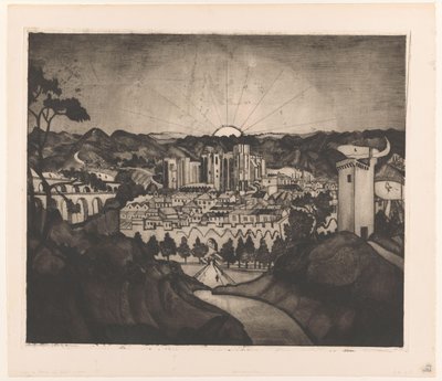 Avignon (orijinal başlık) by Lodewijk Schelfhout (signed by artist)