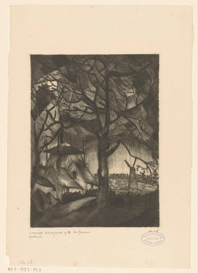 Çiftlik Les Fermes (nesne üzerindeki orijinal başlık) by Lodewijk Schelfhout (signed by artist)