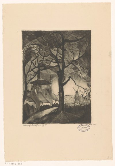 Çiftlik Les Fermes (nesne üzerindeki orijinal başlık) by Lodewijk Schelfhout (signed by artist)