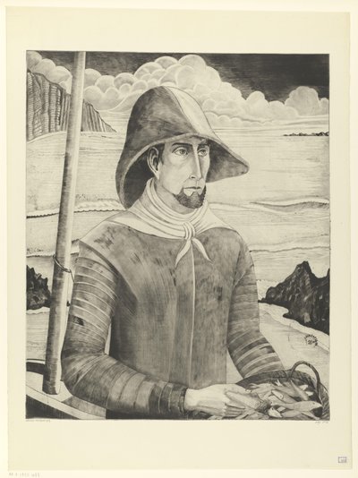 Breton vidası Breton Fisherman II (orijinal başlık) by Lodewijk Schelfhout (signed by artist)