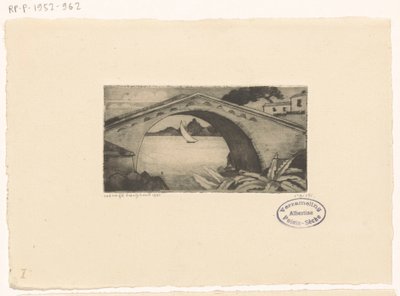Brug op Korsika Le Pont Corse (orijinal başlık) by Lodewijk Schelfhout (signed by artist)