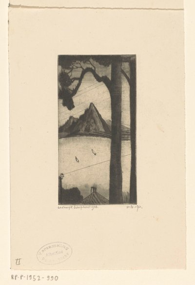 Korsikalılar arazisi Les Sapins Corses (orijinal başlık) by Lodewijk Schelfhout (signed by artist)
