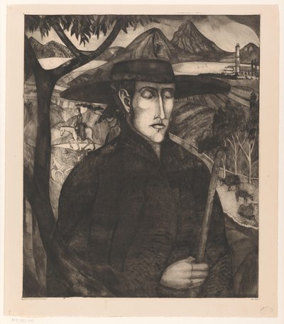 Korsikalı Çoban Le Berger Corse I (orijinal başlık) by Lodewijk Schelfhout (signed by artist)