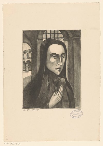 korsikalı kadın Femme Corse (orijinal başlık) by Lodewijk Schelfhout (signed by artist)