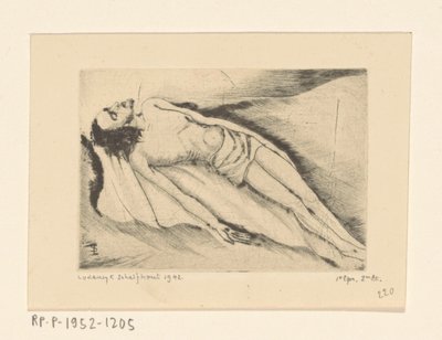 Dode Christus Le Christ mort (orijinal başlık) by Lodewijk Schelfhout (signed by artist)