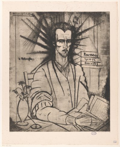 Filozof Le Philosophe (nesne üzerindeki orijinal başlık) by Lodewijk Schelfhout (signed by artist)