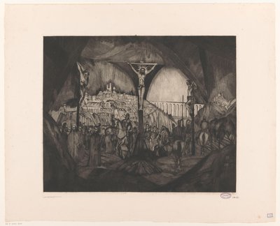Golgotha I (orijinal başlık) by Lodewijk Schelfhout (signed by artist)