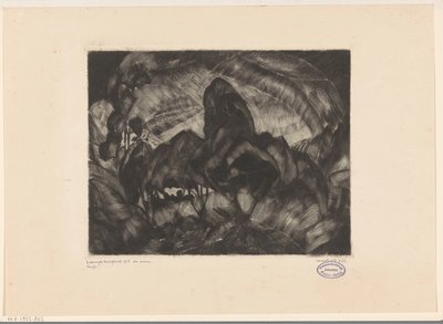 Les Arbres ağaçlarıyla dolu tepelik bir manzara (nesnedeki orijinal başlık) by Lodewijk Schelfhout (signed by artist)