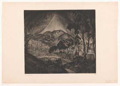 Sanayi ile tepelik manzara Evrim (orijinal başlık) by Lodewijk Schelfhout (signed by artist)
