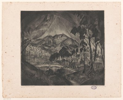 Sanayi ile tepelik manzara Evrim (nesne üzerindeki orijinal başlık) by Lodewijk Schelfhout (signed by artist)