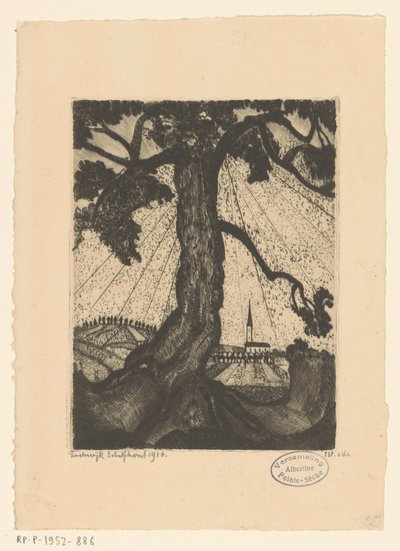 Yerleşim ile tepelik manzara Le Village I (orijinal başlık) by Lodewijk Schelfhout (signed by artist)
