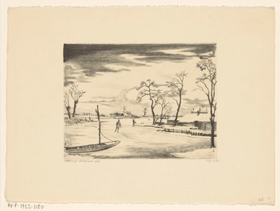 Hollanda kış manzarası II Hiver ve Hollande II (orijinal başlık) by Lodewijk Schelfhout (signed by artist)
