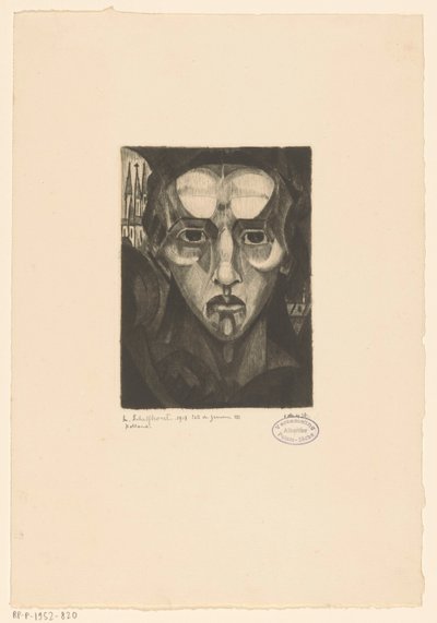 Bir kadının başı Tete de femme III (nesne üzerindeki orijinal başlık) by Lodewijk Schelfhout (signed by artist)