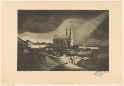 Katedral La Cathédrale (orijinal başlık) by Lodewijk Schelfhout (signed by artist)