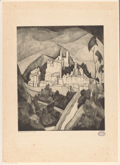 Les Angles I (nesne üzerindeki orijinal başlık) by Lodewijk Schelfhout (signed by artist)