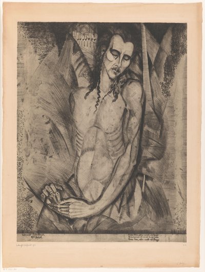 Gözleri kapalı çıplak adam Le Martyr (orijinal başlık) by Lodewijk Schelfhout (signed by artist)